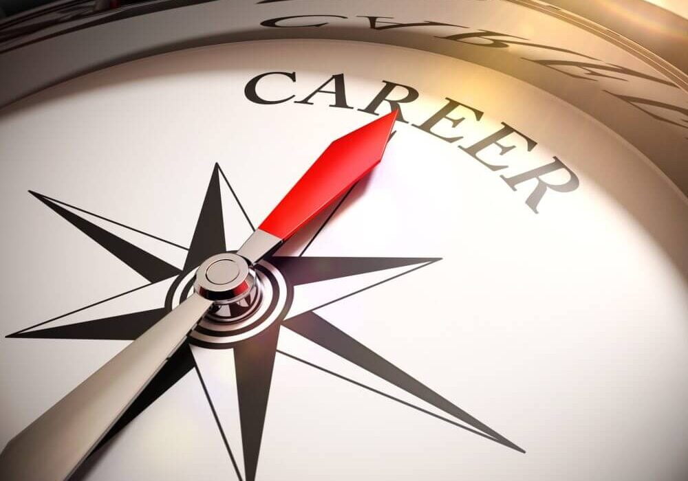 a compass with the word career on it