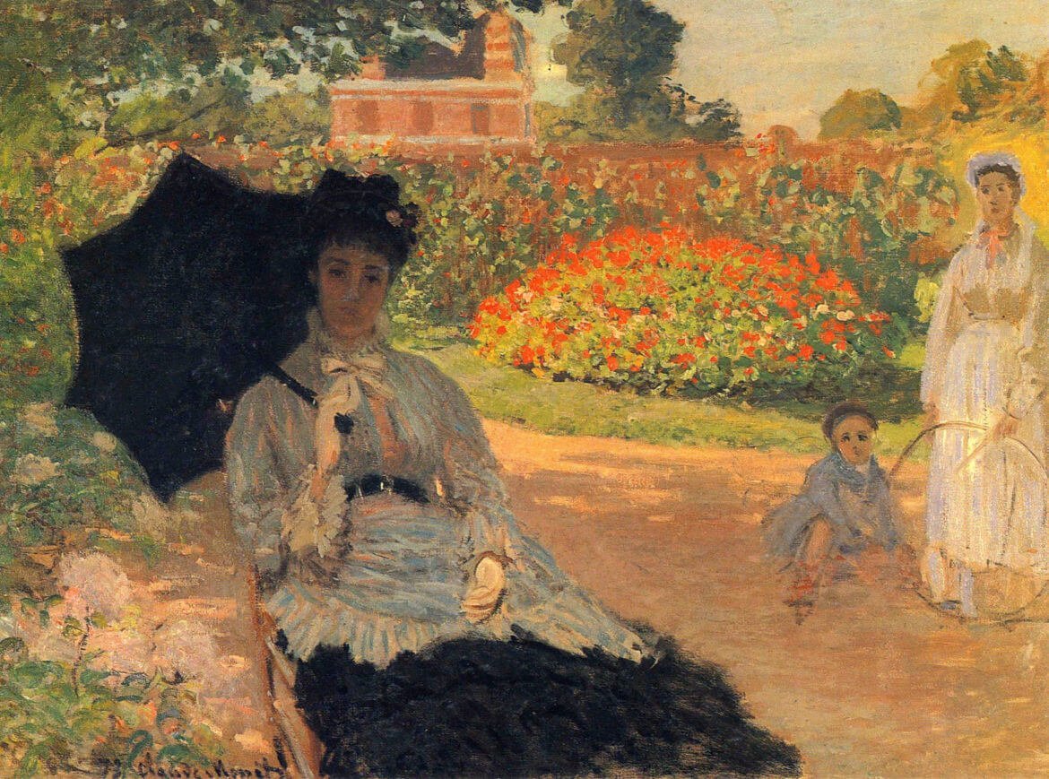a painting of a woman holding an umbrella